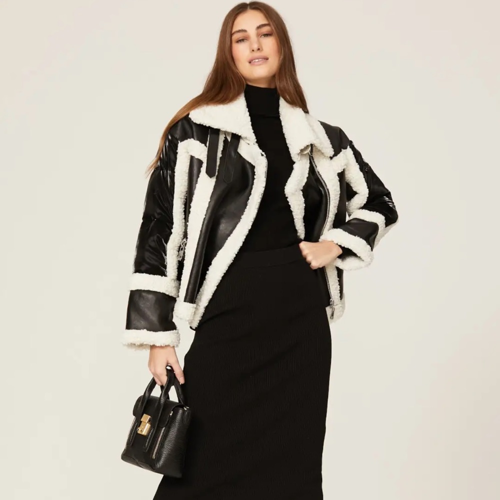 NVLT Moto Jacket faux fur 
Statement jacket SIZE M